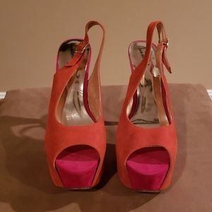 Luchiny heels size 11 Orange and Pink